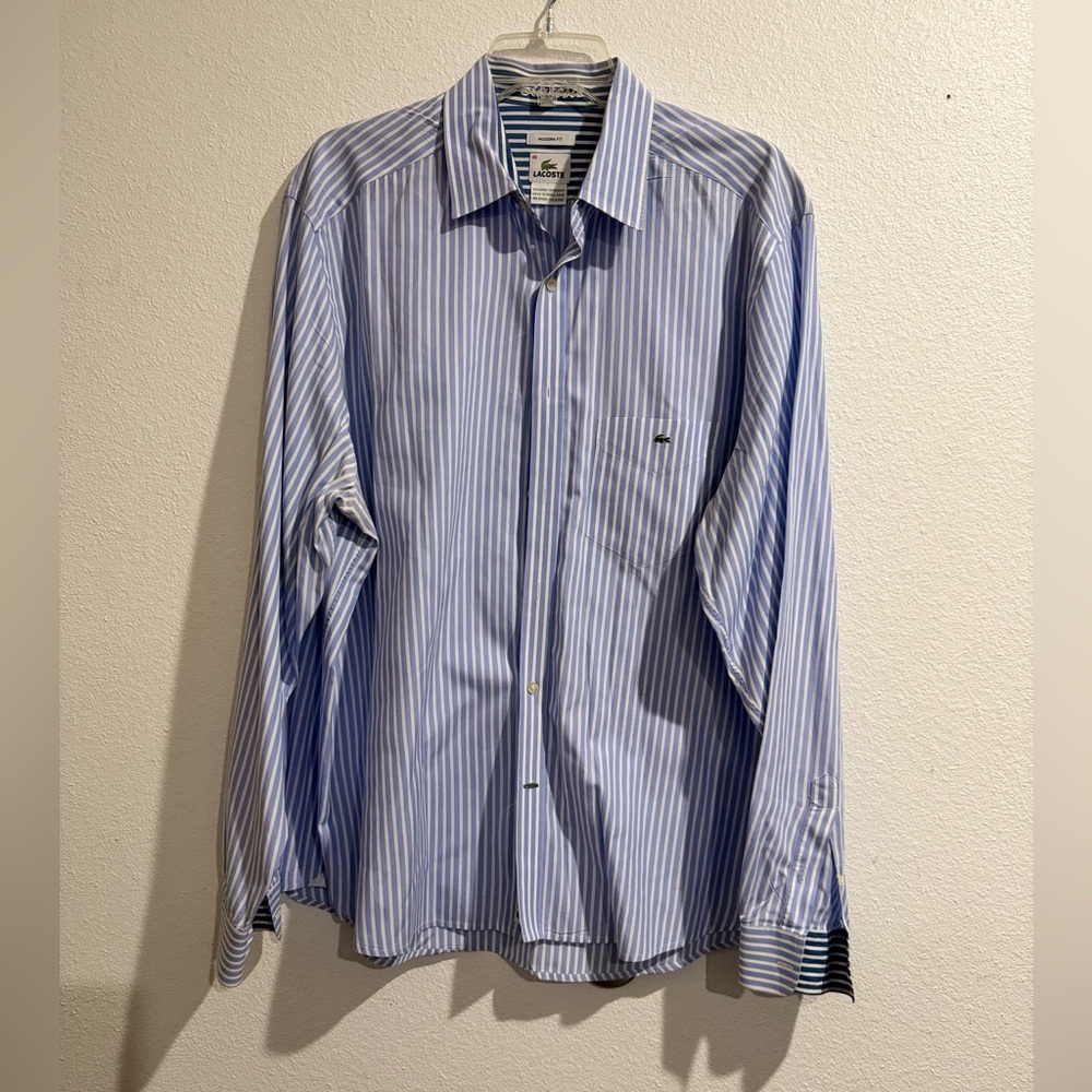 Blue & White Lacoste Shirt